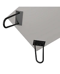 Fm Furniture Bagdad Coffe Table in Melamine, Hairpin Legs, Smoke