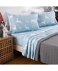 gaomon 4 Pieces Soft Microfiber Christmas Bedding Sheet Set