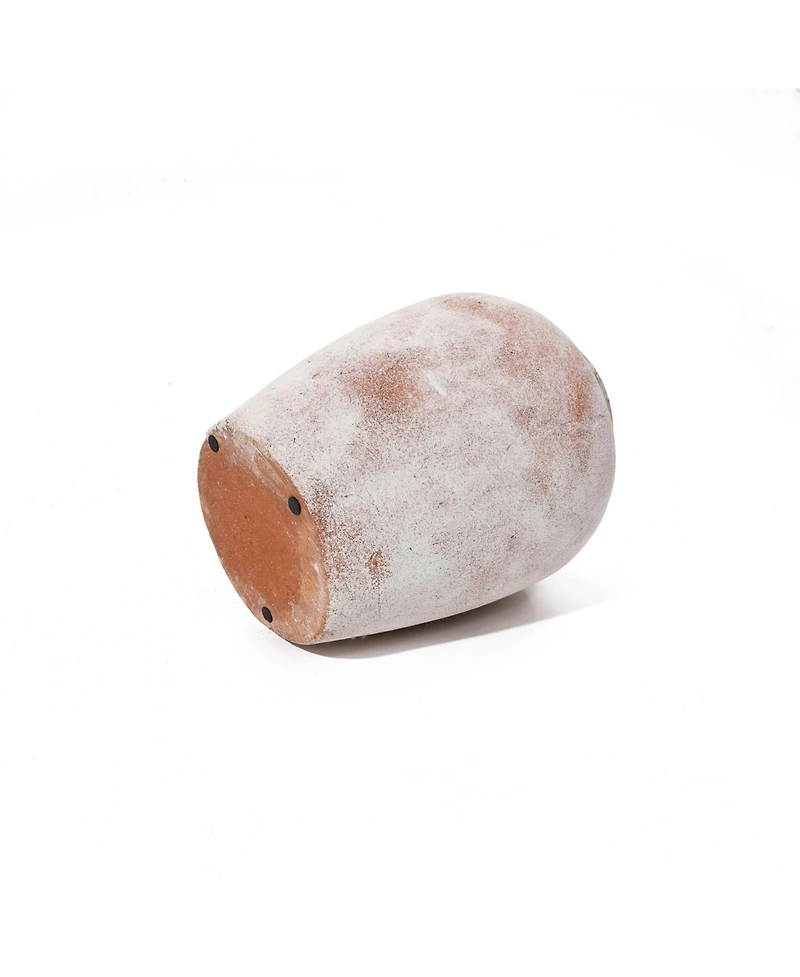 LuxenHome Marble Brown and White 12.4-Inch Tall Terracotta Vase