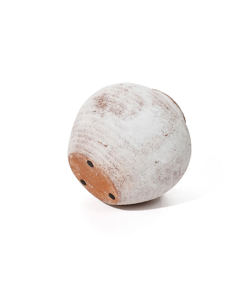 LuxenHome Marble Brown and White 7.5-Inch Tall Terracotta Vase