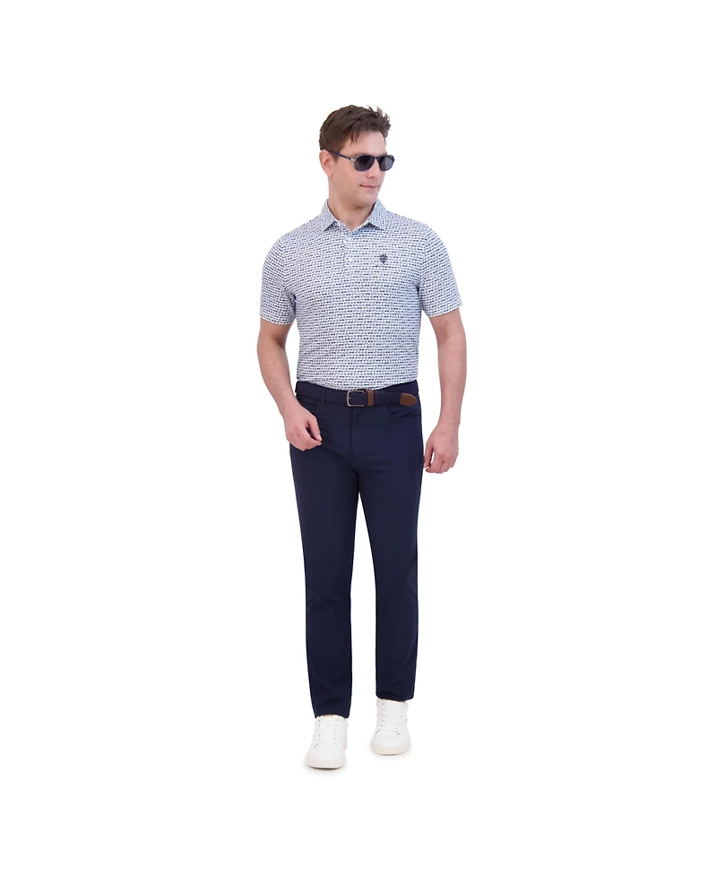 Ben Sherman Men's Ultra Soft Shades Print Tech Terry Sports Fit Polo Shirt