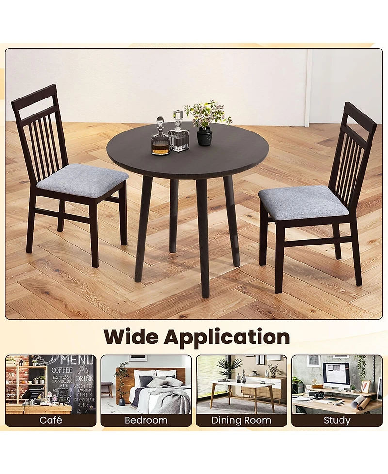 Gymax Upholstered Dining Chair Set of Kitchen Armless Padded w/ Slanted Backrest
