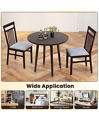 Gymax Upholstered Dining Chair Set of Kitchen Armless Padded w/ Slanted Backrest