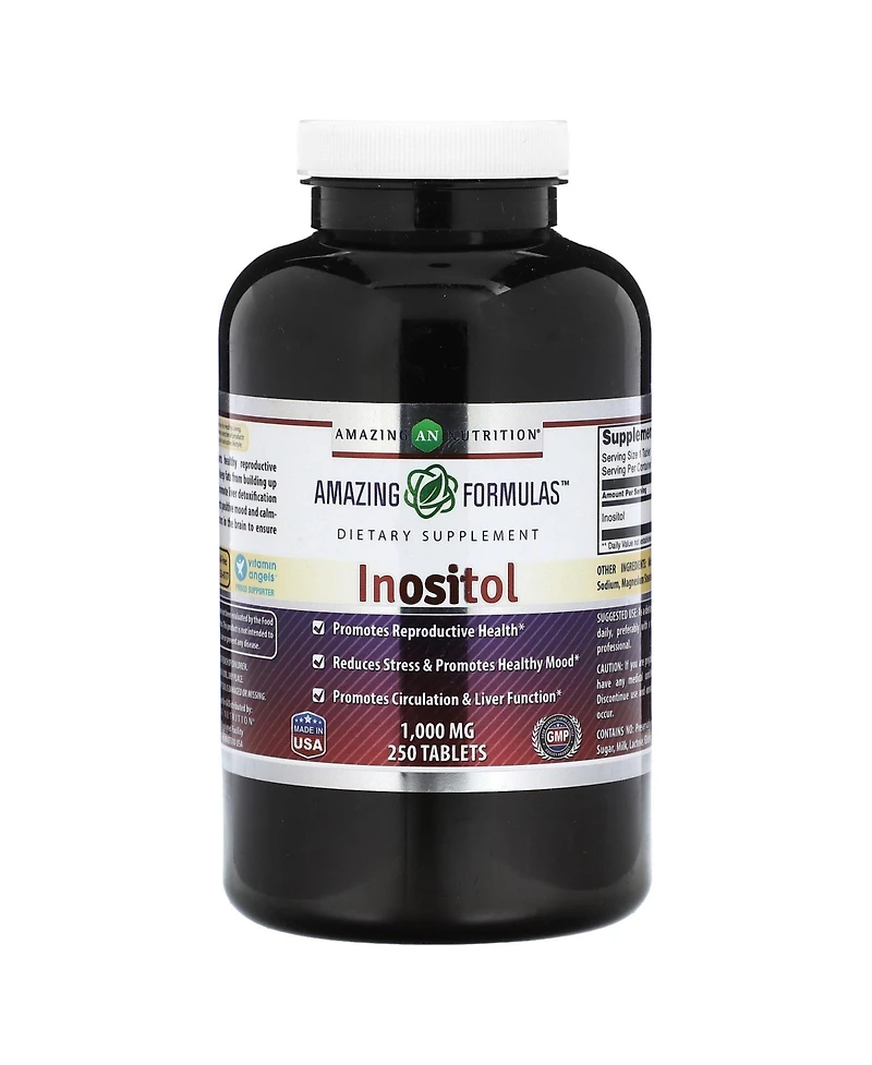 Amazing Formulas Inositol 1000mg 120 Tablets Supplement | Non Gmo | Gluten Free | Made in Usa