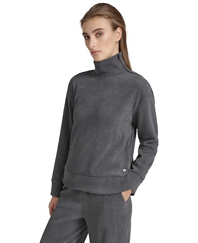 Andrew Marc Sport Women's Chenille Ribbed Turtleneck Sweater