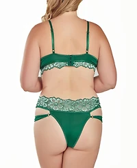 iCollection Plus Size Underwire Bra and Panty Lingerie Set