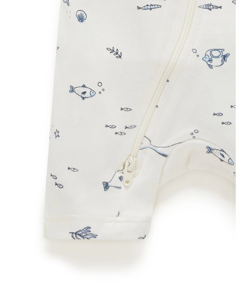 Purebaby Baby Boys Short Sleeve Zip Coveral