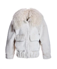 Julia & Stella by Maximilian Women's Oversized Shearling Jacket