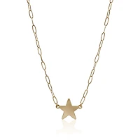 Non-Tarnishing Gold Filled Paperclip Chain With Gold Star Connector Necklace