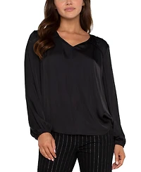 Liverpool Los Angeles Women's Smocked V-Neck Top
