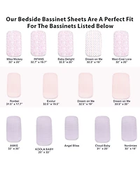 Bublo Baby Baby Bedside Bassinet Sheet Set for Boy and Girl, 5 Pack, Universal Fitted for Oval, Hourglass & Rectangle Bassinet Mattress, Fitted Sheets