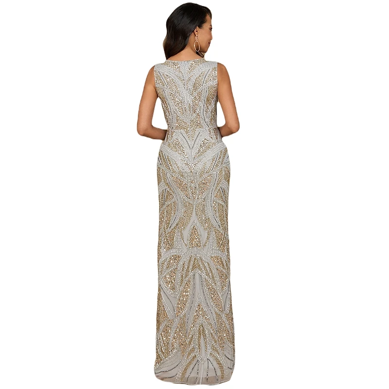 Lara Women's Beaded V-Neck Gown