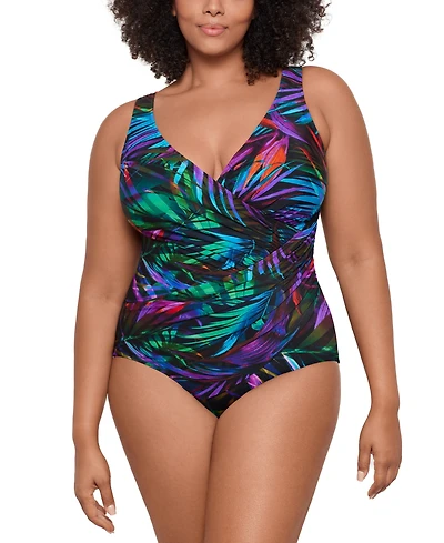 Miraclesuit Plus Size Palma Paradiso Oceanus Tummy-Control One-Piece Swimsuit