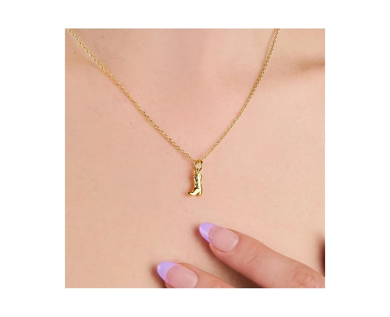 Cowboy Boot Pendant Charm Necklace