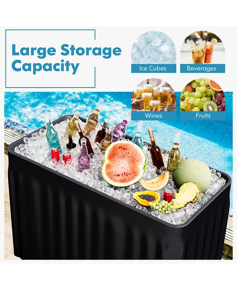 Costway 4 Foot Party Ice Folding Table Plastic with Matching Skirt