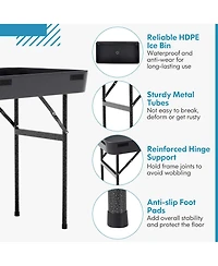 Costway 4 Foot Party Ice Folding Table Plastic with Matching Skirt