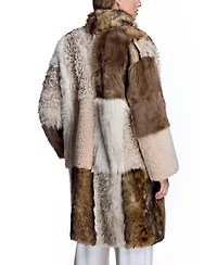 Julia & Stella by Maximilian Women's Patchwork Shearling Coat