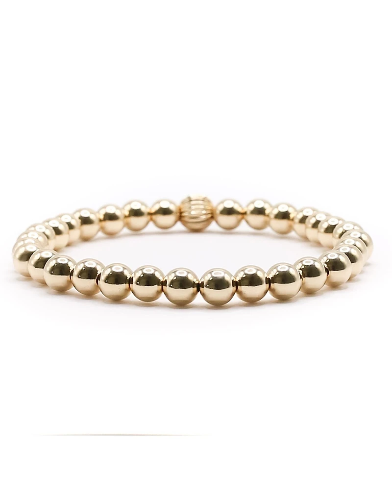 Non-Tarnishing Gold Filled 6mm Ball Stretch Bracelet