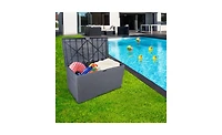 Slickblue Outdoor Garden Plastic Storage Deck Box - Lockable, Waterproof Chest
