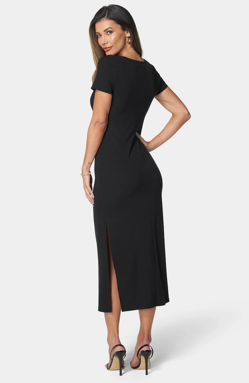 Bebe Women's Square Neck Maxi T-Shirt Dress
