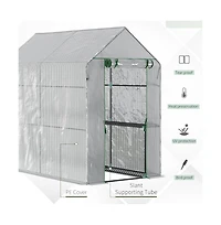 Slickblue Walk-in Greenhouse for Plants Perfect for Year-Round Gardening and Plant Care