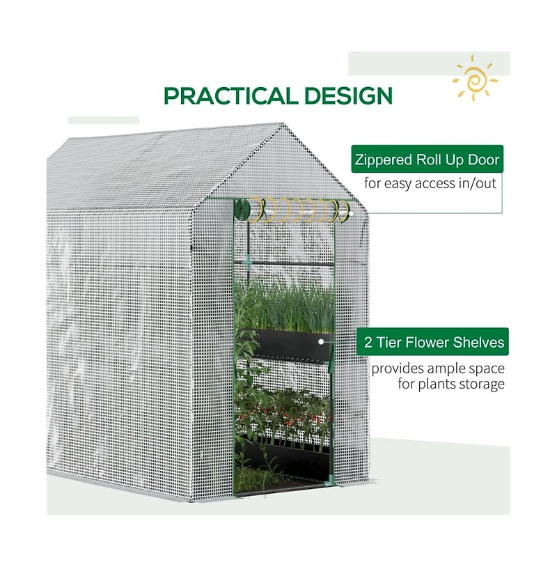 Slickblue Walk-in Greenhouse for Plants Perfect for Year-Round Gardening and Plant Care