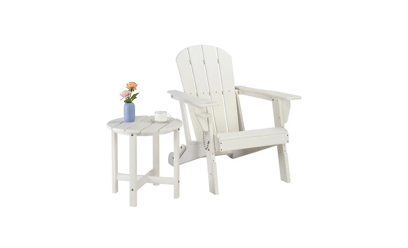 Slickblue Single Layer Round Hdpe Side Table
