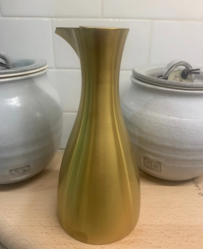 Olipac Stainless Steel 500 ml Olive Oil Cruet, Satin Gold Finish