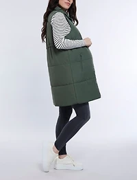 Women's Woven Full-Zip Sleeveless Quilted Puffer Vest - Motherhood Maternity