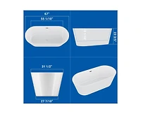 gaomon 67" Acrylic Freestanding Bathtub – Glossy White Soaking Tub With Chrome Overflow and Drain, Cupc Certified for Quality and Safety