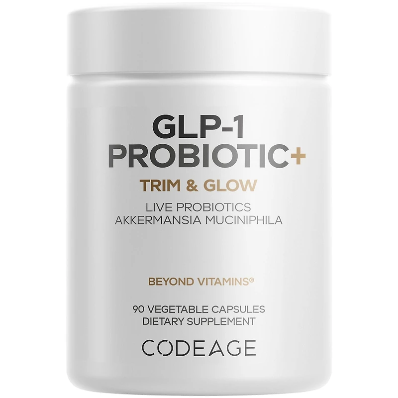 Codeage Glp-1 Probiotic+ - Live Probiotics Akkermansia, Clostridium, Bifidobacterium, Chicory Inulin Probiotic, Prebiotics & Postbiotics Supplement
