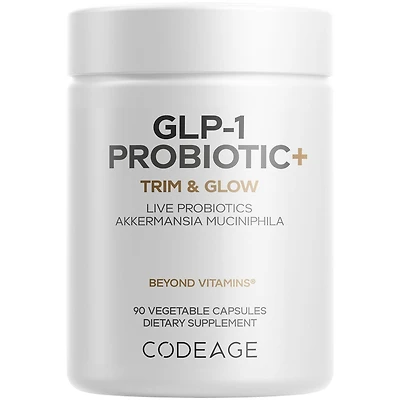 Codeage Glp-1 Probiotic+ - Live Probiotics Akkermansia, Clostridium, Bifidobacterium, Chicory Inulin Probiotic, Prebiotics & Postbiotics Supplement