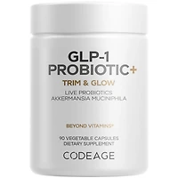 Codeage Glp-1 Probiotic+ - Live Probiotics Akkermansia, Clostridium, Bifidobacterium, Chicory Inulin Probiotic, Prebiotics & Postbiotics Supplement
