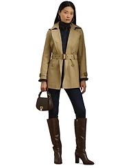 Lauren Ralph Women's Short Double-Breasted Belted Trench Coat