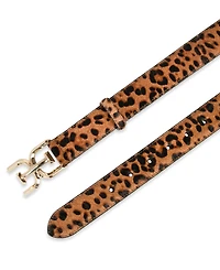 Sam Edelman Women's Double-e Plaque Buckle Exotic Print Belt