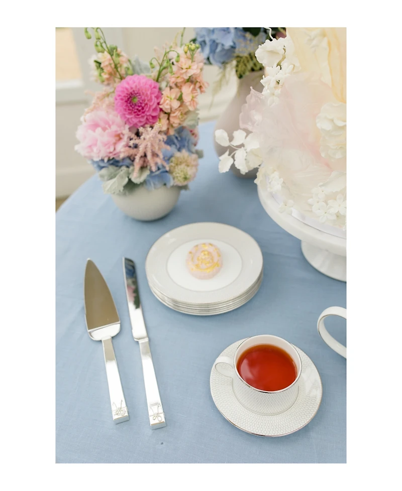 Wedgwood Gio Platinum Teacup and Saucer Set, 2 Piece