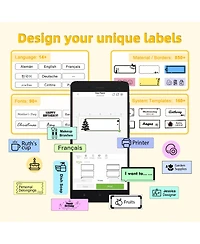 Label Maker Machine with Tape, P21-a Portable Bluetooth Printer, Wireless Built-in Cutter Sticker Mini Makers Multiple Template