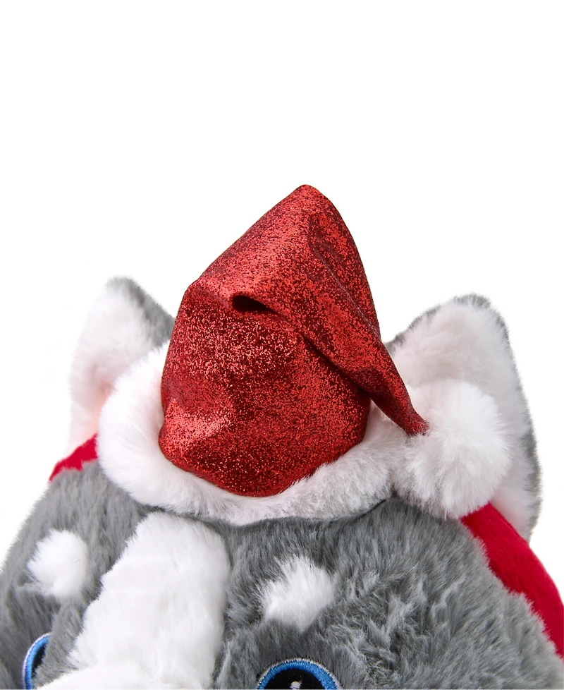 Geoffrey's Toy Box 10" Husky with Christmas Hat Plush Toy, Created for Macy's