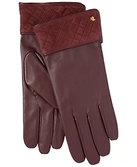 Lauren Ralph Lauren Suede Plaid Cuff Gloves