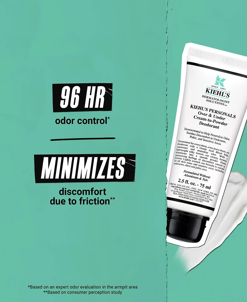 Kiehl's Since 1851 Over & Under Cream-To-Powder Deodorant, 2.5 oz.