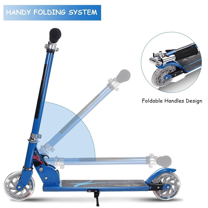 Folding Aluminum Kids Kick Scooter with Led Lights