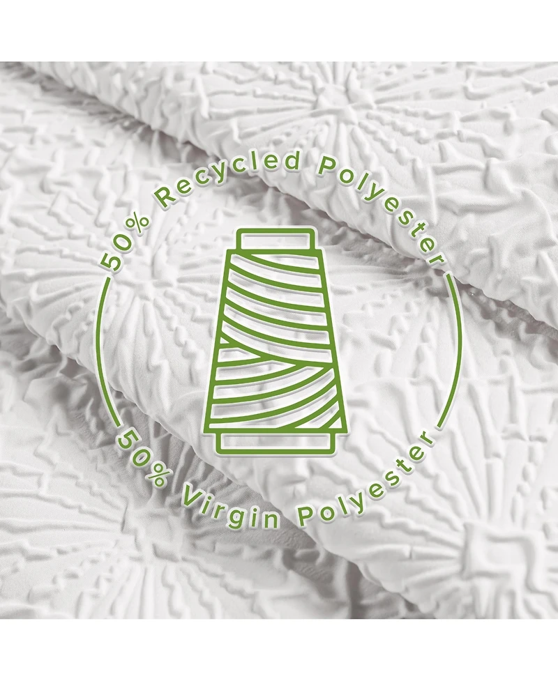 Awesome Home Starburst Water Repellent Crinkle Shower Curtain with Snap-in Liner and Hooks Set, 71"X72"