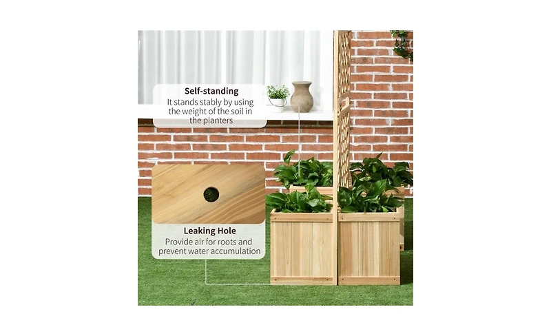 Slickblue Durable Wooden Planter Box for Indoor and Outdoor Use – Perfect for Flowers and Vegetables