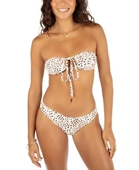 Hurley Juniors Cheetah Print Bandeau Bikini Top Bottoms