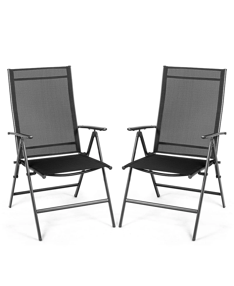 Sugift Set of 2 Adjustable Portable Patio Folding Dining Chair Recliners