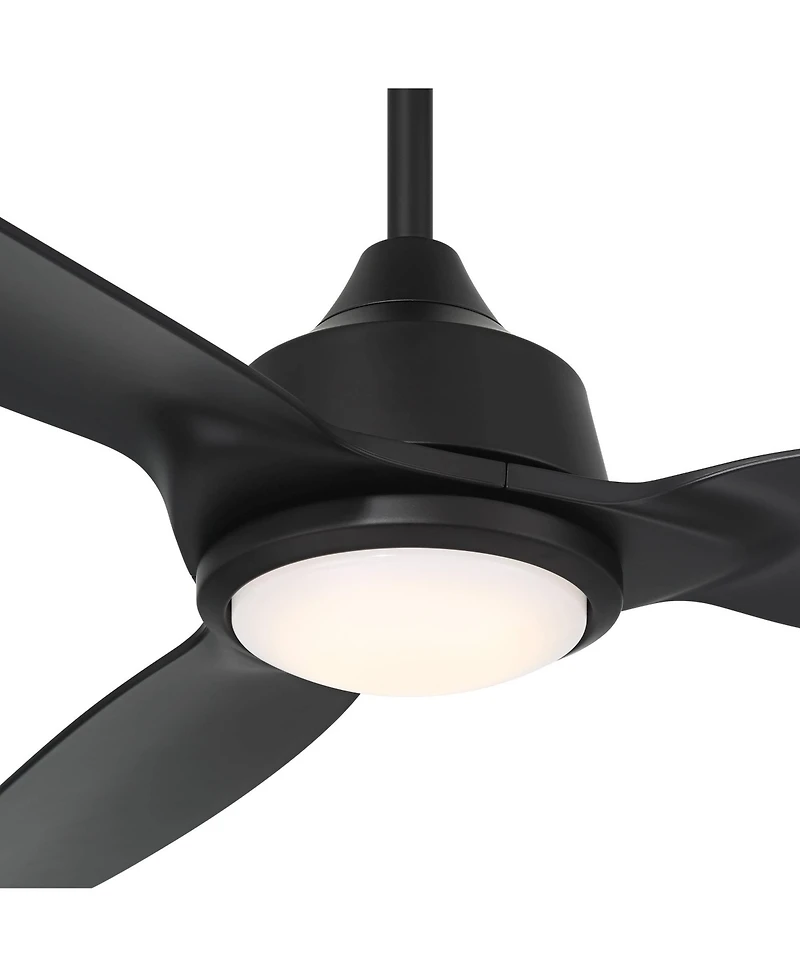 Casa Vieja 60" Revere Indoor Outdoor Ceiling Fan 3 Blade Customize Led Remote Control Matte Black Finish Bedroom Patio Damp Rated
