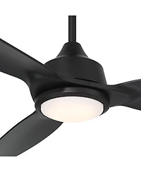 Casa Vieja 60" Revere Indoor Outdoor Ceiling Fan 3 Blade Customize Led Remote Control Matte Black Finish Bedroom Patio Damp Rated