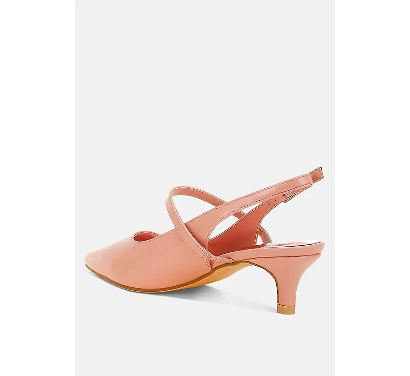 Abloom Kitten Heel Slingback Sandals