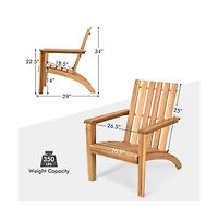 Outdoor Patio Acacia Wood Adirondack Lounge Armchair