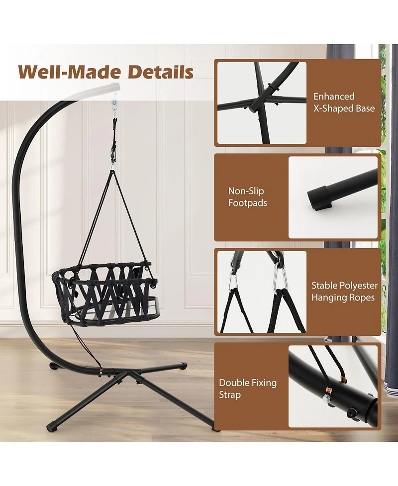 Sugift Hanging Swing Chair with Stand
